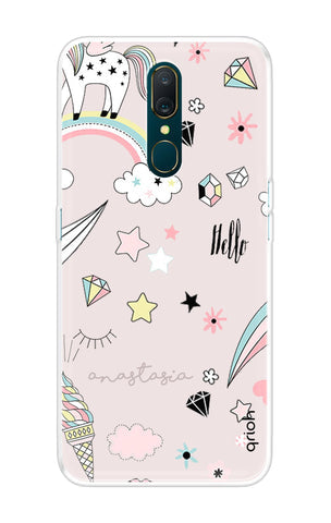 Unicorn Doodle Soft Cover For Oppo A9
