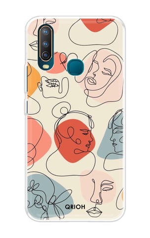 Abstract Faces Soft Cover for Vivo U10