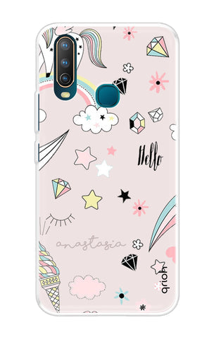 Unicorn Doodle Soft Cover For Vivo U10