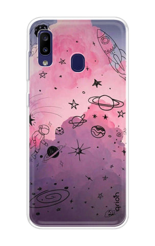Space Doodles Art Soft Cover For Samsung Galaxy M10s