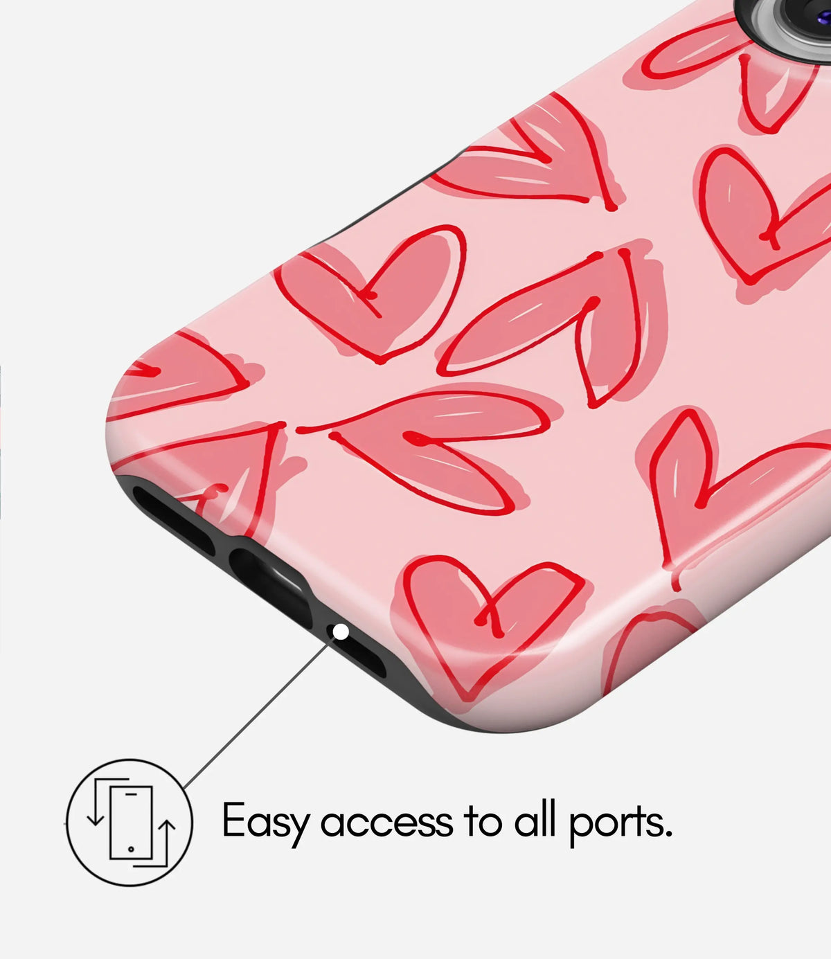 Love Scribbles Premium Tough Shining Phone Case (Double Layer) Available For All iPhone Models