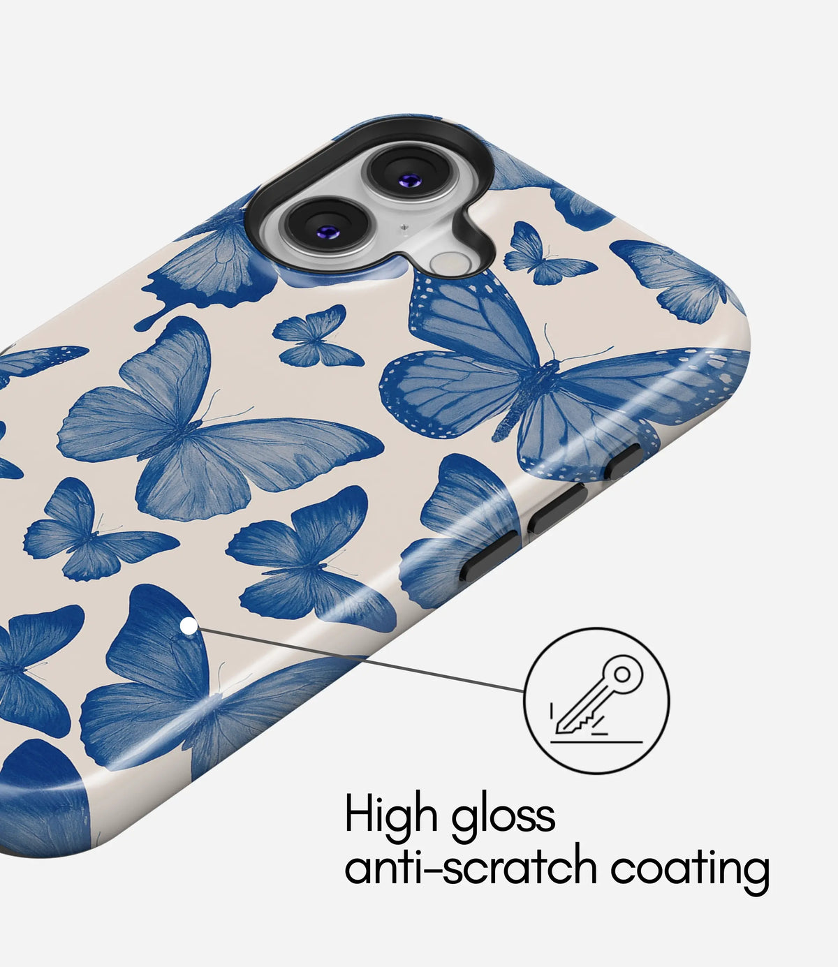 Indigo Flutter Premium Tough Shining Phone Case (Double Layer) Available For All iPhone Models