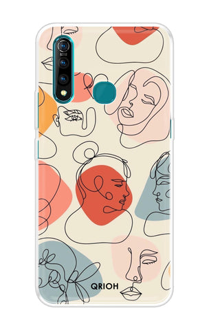 Abstract Faces Soft Cover for Vivo Z5X