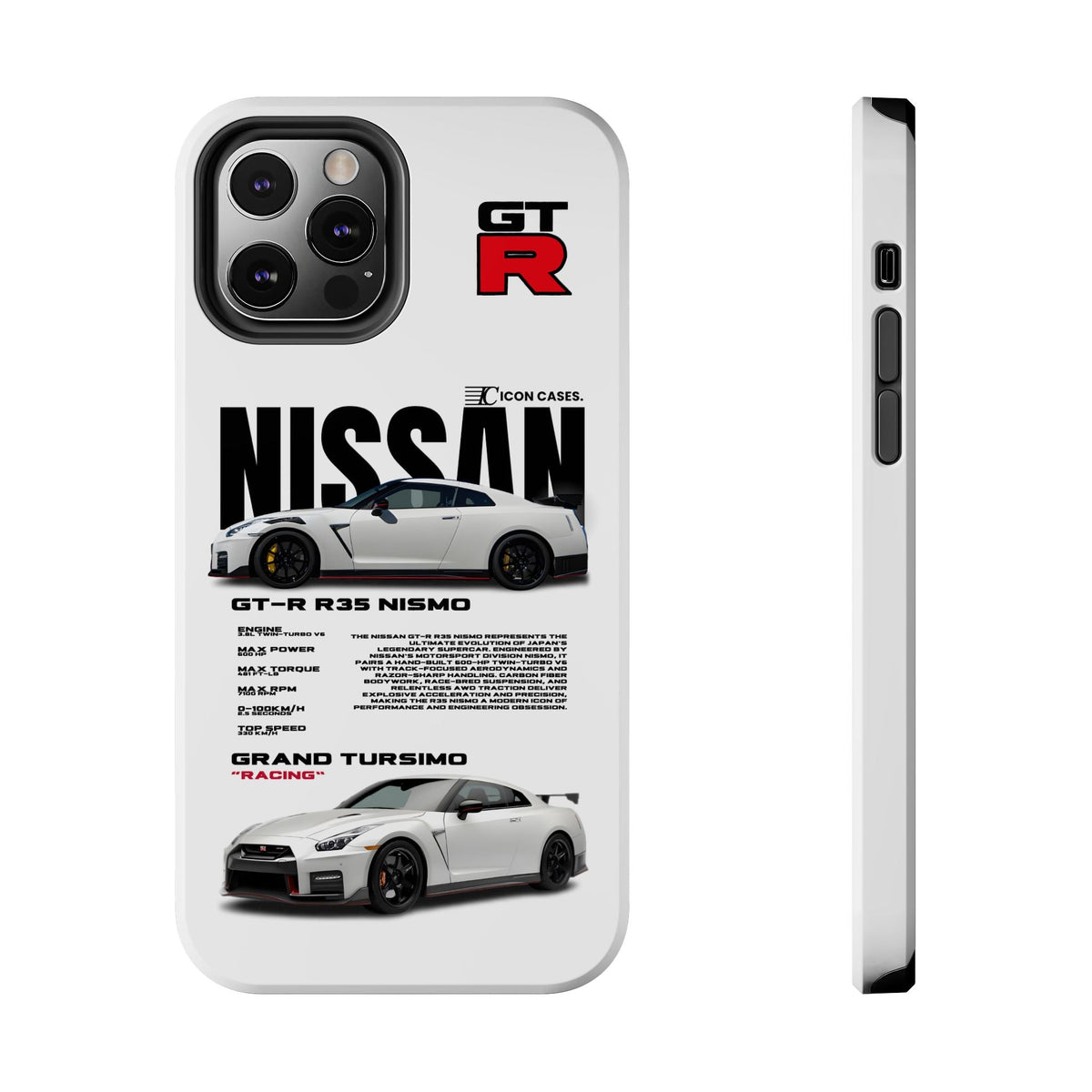 Nissan GT-R R35 White Premium Tough Shining Phone Case (Double Layer) Available For All iPhone Models
