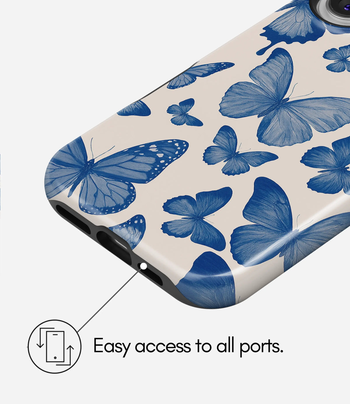 Indigo Flutter Premium Tough Shining Phone Case (Double Layer) Available For All iPhone Models