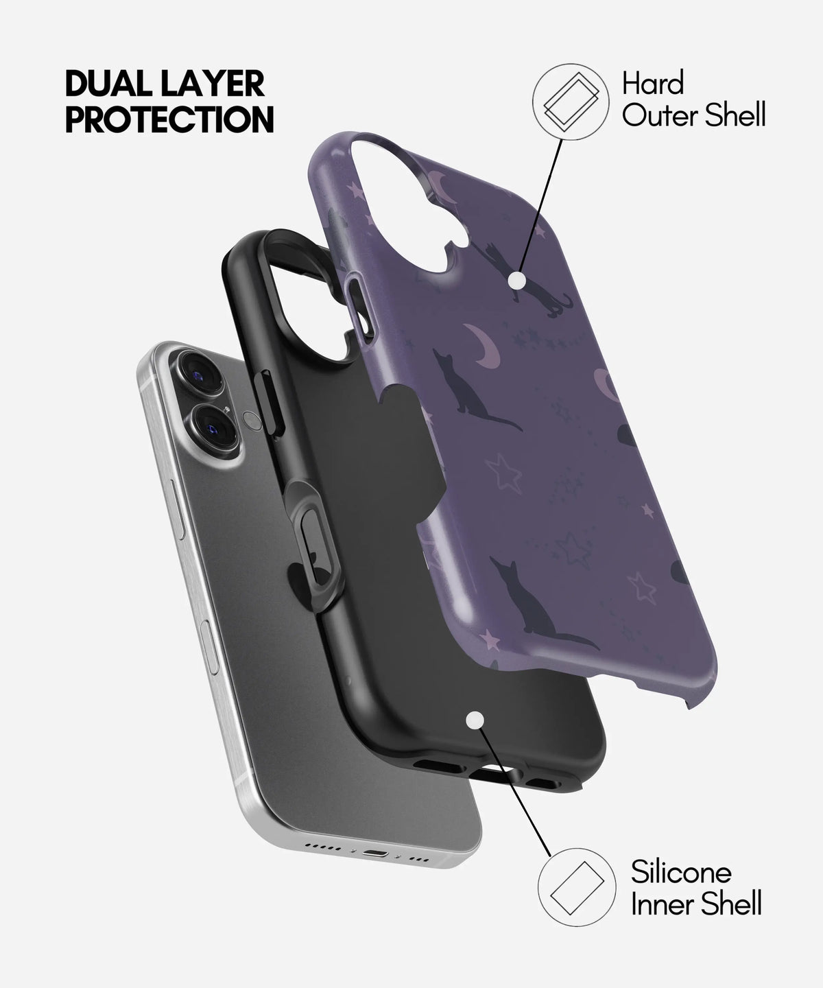 Cosmic Cats Premium Tough Shining Phone Case (Double Layer) Available For All iPhone Models