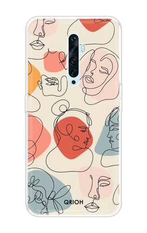 Abstract Faces Soft Cover for Oppo Reno2 F