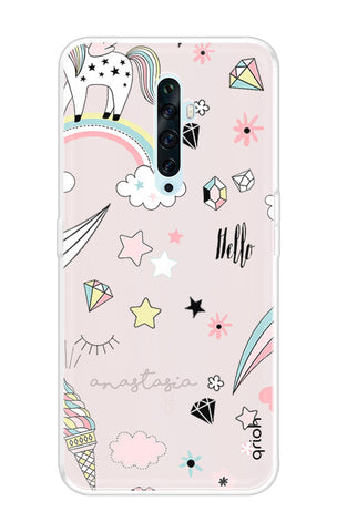 Unicorn Doodle Soft Cover For Oppo Reno2 F