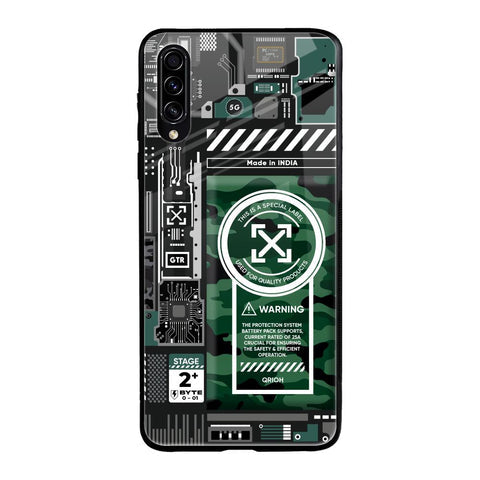 Green Camo Circuit Glossy Case for Samsung Galaxy A70s