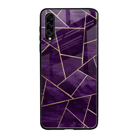Geometric Purple Glossy Case For Samsung Galaxy A70s