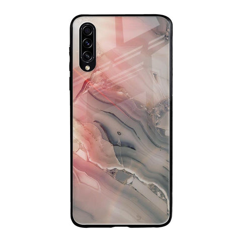 Pink And Grey Marble Glossy Case For Samsung Galaxy A70s