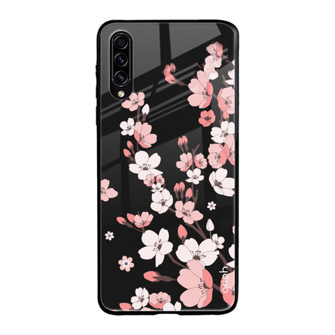Black Cherry Blossom Glossy Case for Samsung Galaxy A70s