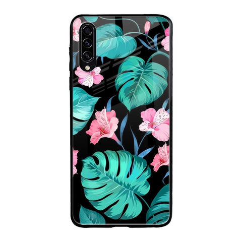 Tropical Leaves & Pink Flowers Glossy case for Samsung Galaxy A70s