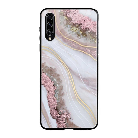 Pink & Gold Gllitter Marble Glossy Case for Samsung Galaxy A70s