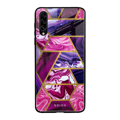 Electroplated Geometric Marble Glossy Case for Samsung Galaxy A70s