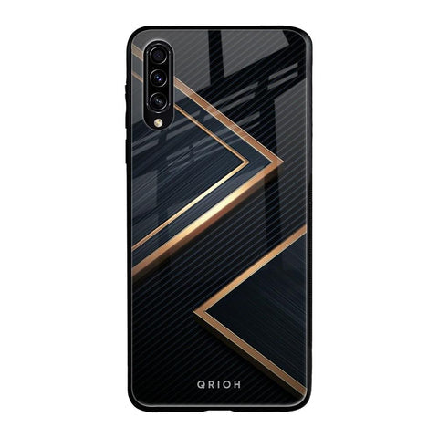 Sleek Golden & Navy Glossy Case for Samsung Galaxy A70s