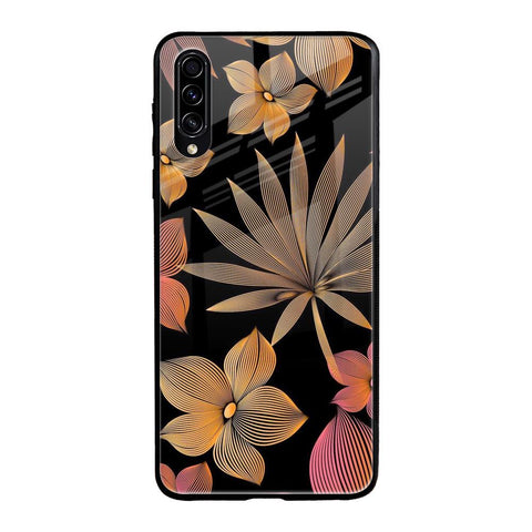 Lines Pattern Flowers Glossy Case for Samsung Galaxy A70s