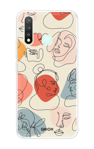 Abstract Faces Soft Cover for Vivo Y19