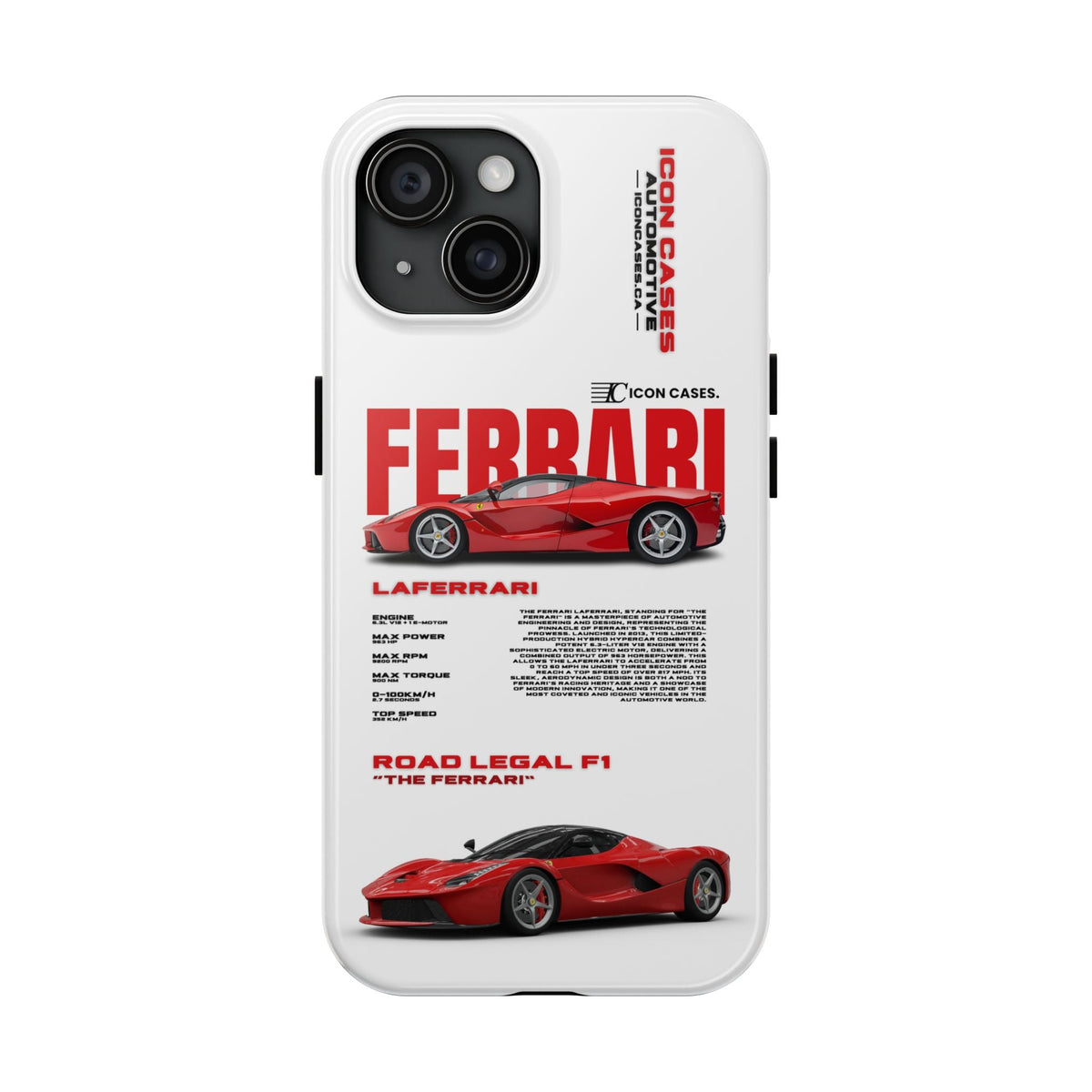 Ferrari LaFerrari White Premium Tough Shining Phone Case (Double Layer) Available For All iPhone Models