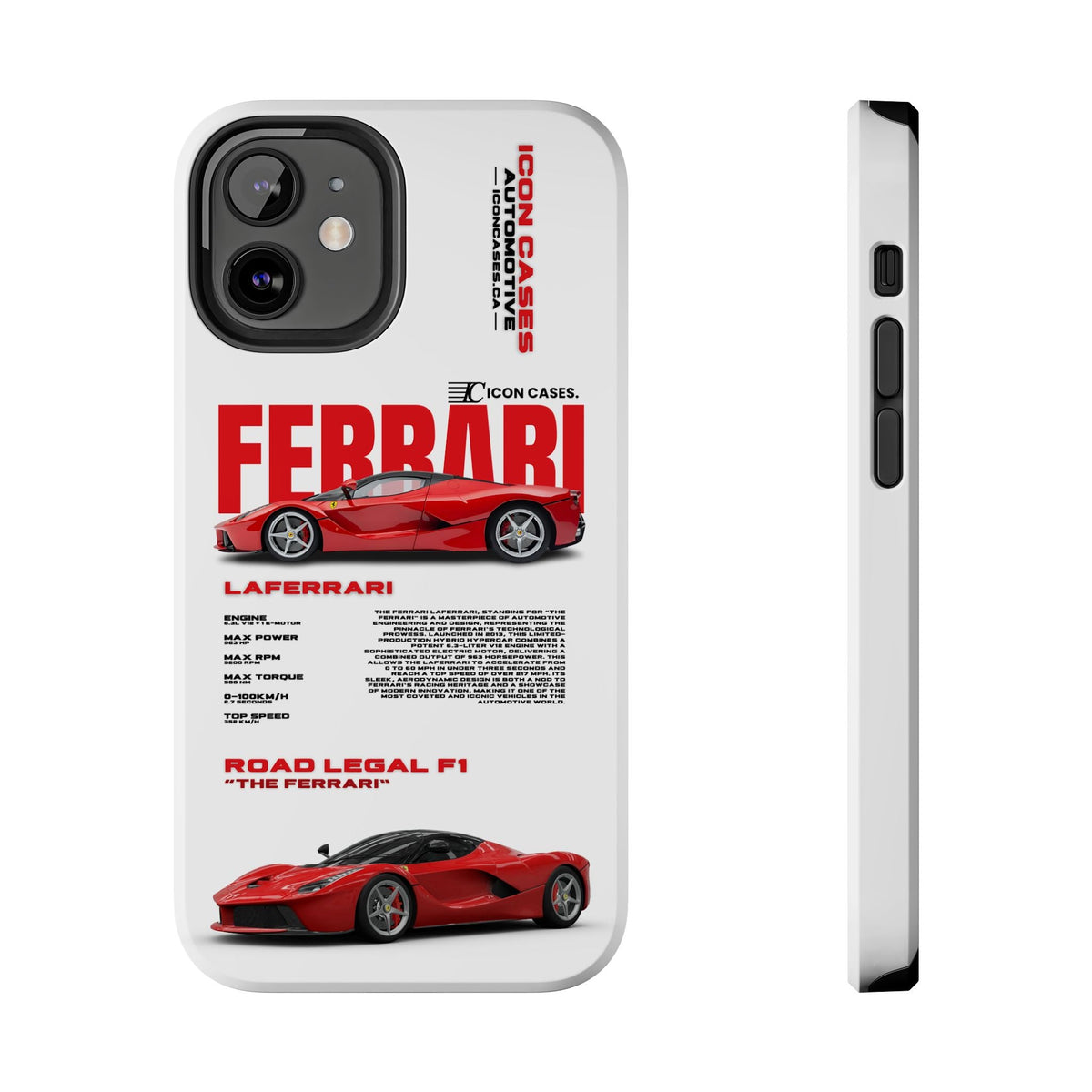 Ferrari LaFerrari White Premium Tough Shining Phone Case (Double Layer) Available For All iPhone Models