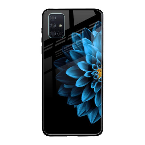 Half Blue Flower Glossy Case for Samsung Galaxy A51