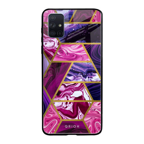 Electroplated Geometric Marble Glossy Case for Samsung Galaxy A51