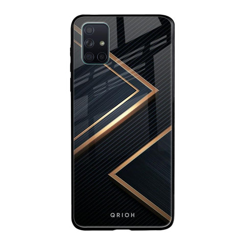 Sleek Golden & Navy Glossy Case for Samsung Galaxy A51