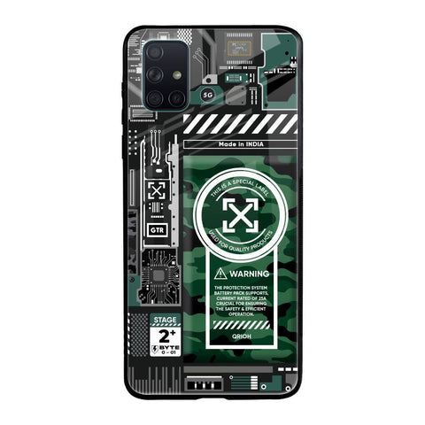 Green Camo Circuit Glossy Case for Samsung Galaxy A71