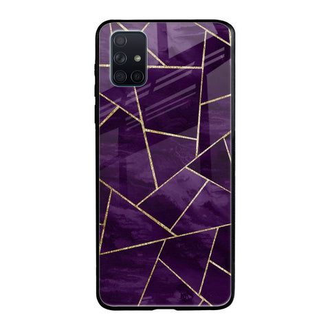 Geometric Purple Glossy Case For Samsung Galaxy A71