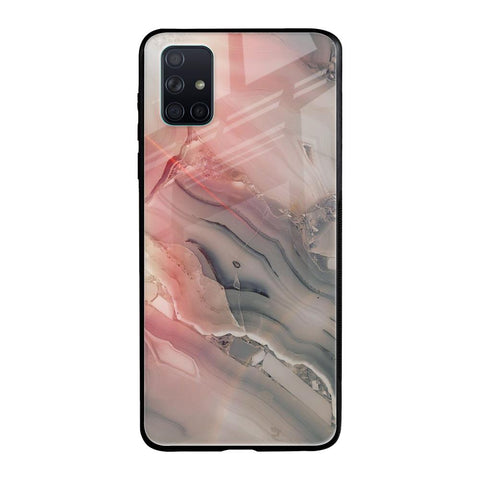 Pink And Grey Marble Glossy Case For Samsung Galaxy A71