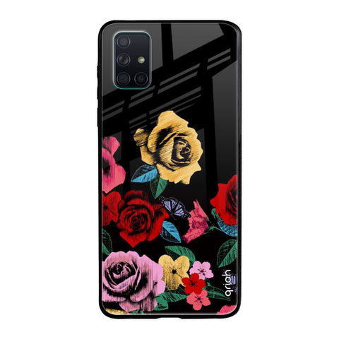 Floral Decorative Glossy Case For Samsung Galaxy A71