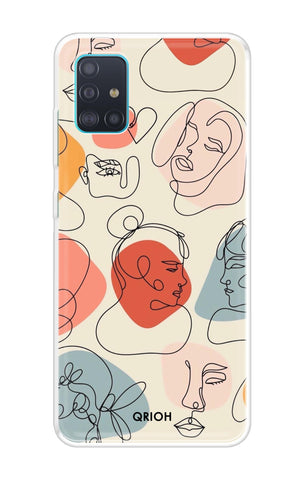Abstract Faces Soft Cover for Samsung Galaxy A71