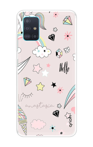 Unicorn Doodle Soft Cover For Samsung Galaxy A71