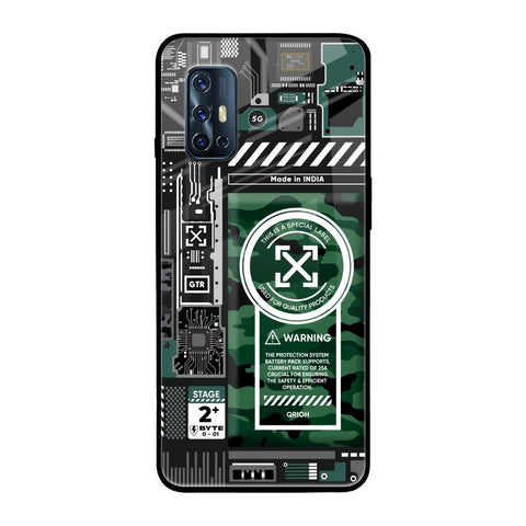 Green Camo Circuit Glossy Case for Vivo V17