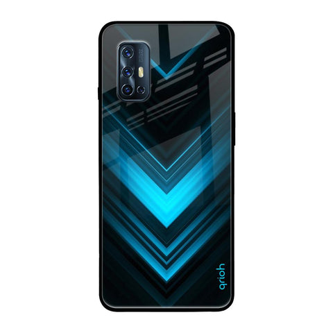 Vertical Blue Arrow Glossy Case For Vivo V17