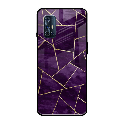 Geometric Purple Glossy Case For Vivo V17