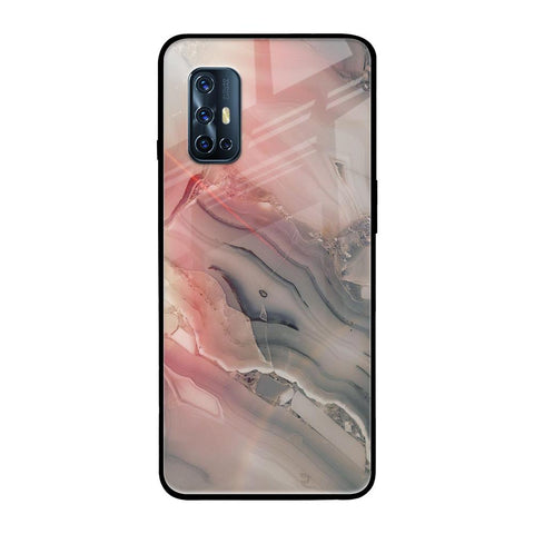Pink And Grey Marble Glossy Case For Vivo V17