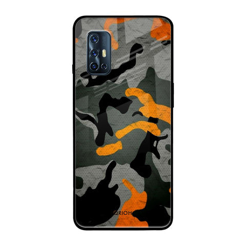 Camouflage Orange Glossy Case For Vivo V17