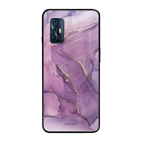 Purple Gold Marble Glossy Case for Vivo V17