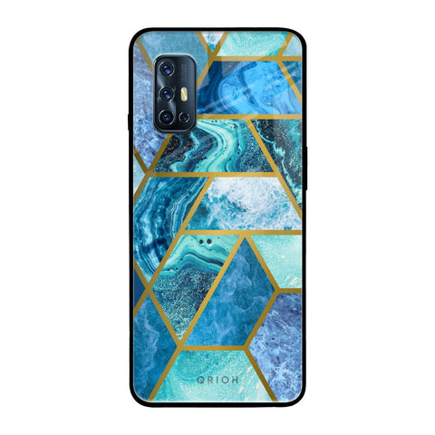 Turquoise Geometrical Marble Glossy Case for Vivo V17