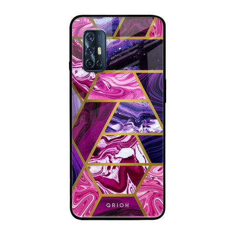 Electroplated Geometric Marble Glossy Case for Vivo V17