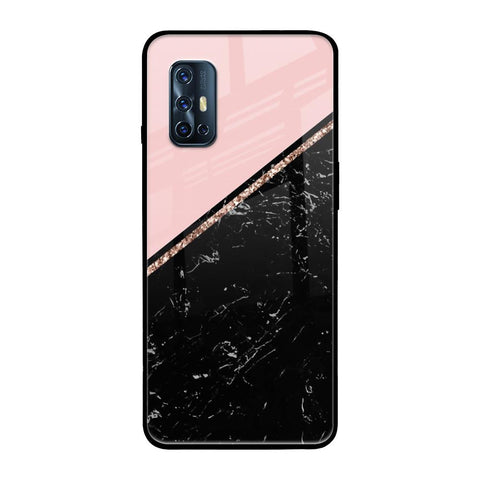 Marble Texture Pink Glossy Case For Vivo V17