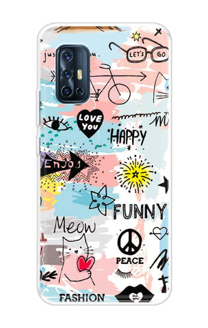 Happy Doodle Soft Cover for Vivo V17