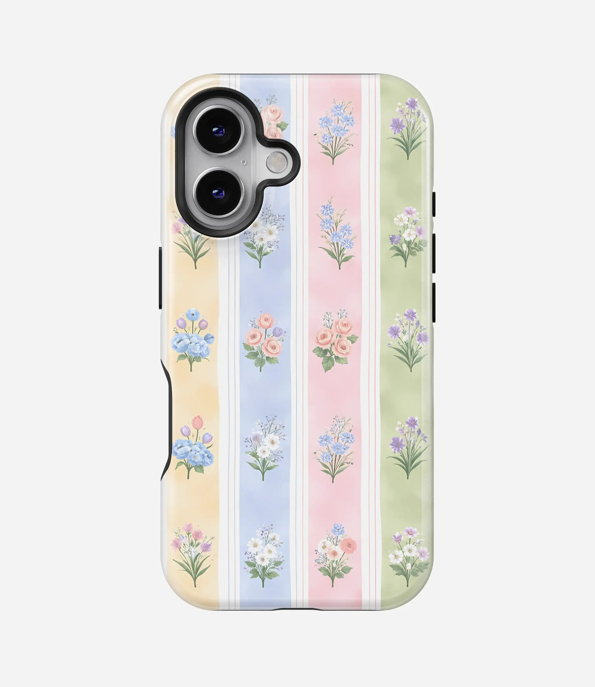 Pastel Bouquet Stripes Premium Tough Shining Phone Case (Double Layer) Available For All iPhone Models