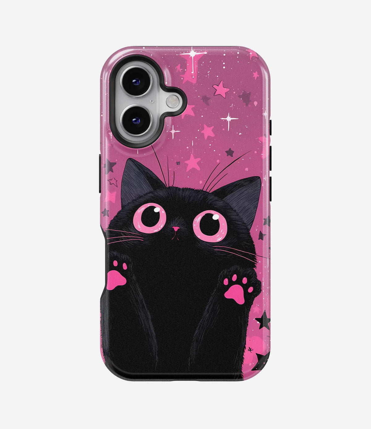 Cosmic Pink Cat Premium Tough Shining Phone Case (Double Layer) Available For All iPhone Models