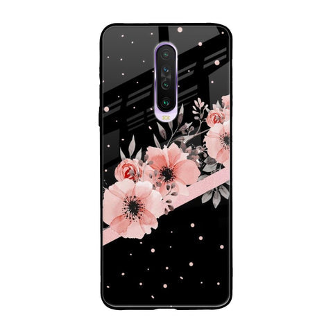 Floral Black Band Glossy Case For Xiaomi Redmi K30