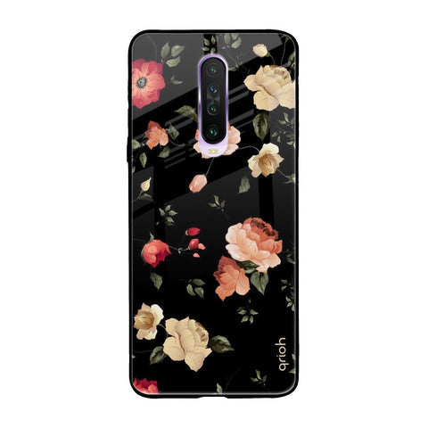 Black Spring Floral Glossy Case for Xiaomi Redmi K30
