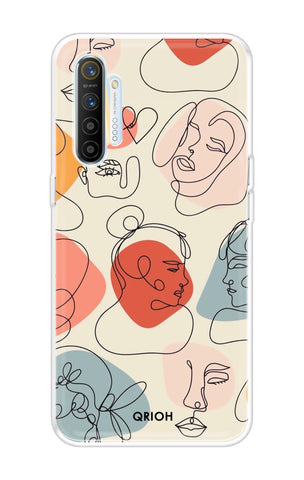 Abstract Faces Soft Cover for Realme X2