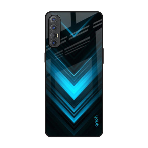 Vertical Blue Arrow Glossy Case For Oppo Reno 3 Pro