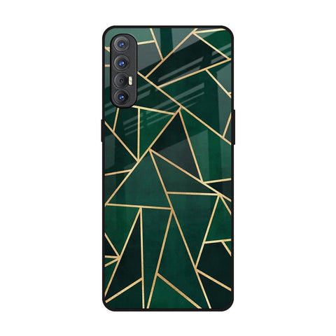 Abstract Green Glossy Case For Oppo Reno 3 Pro